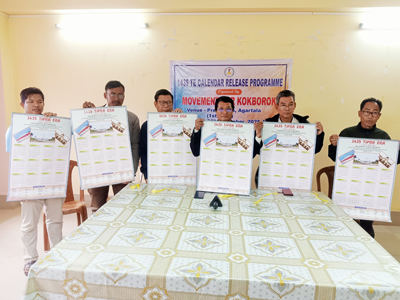 Movement for Kokborok unveils new Kokborok calendar at Agartala Press Club on December 20.